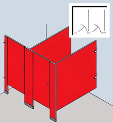 In-A-Corner - Floor Mounted / Anchored - Plastic Laminate Partitions