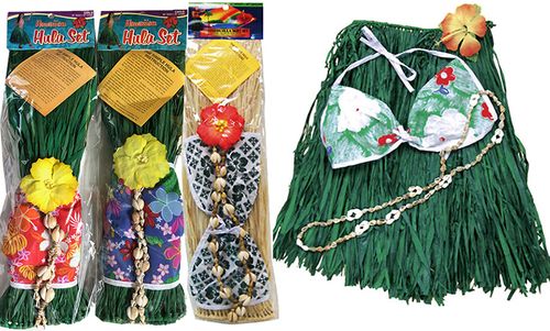 Grass Hula Skirt Set