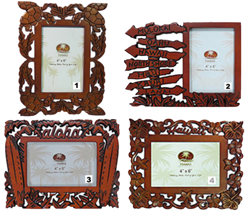 Tropical Carved Wooden Photo Frames "Free Shipping"