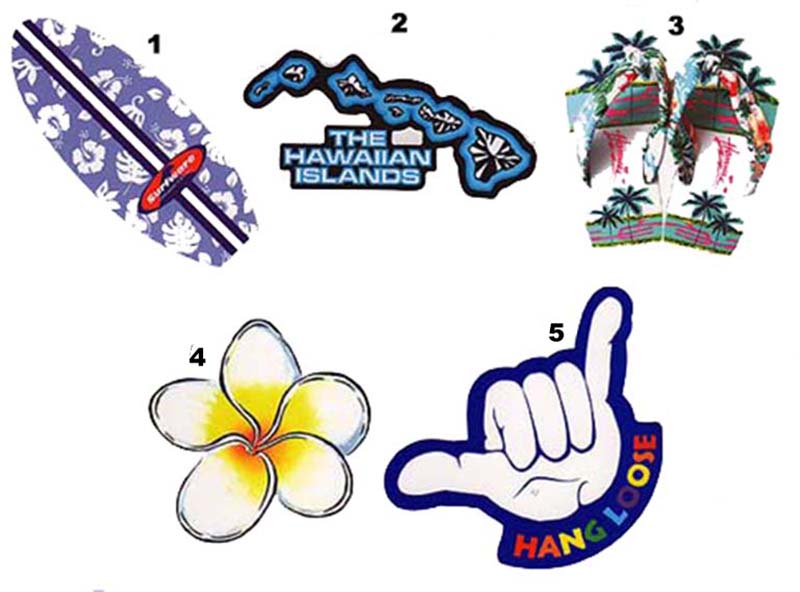 Hawaiian Stickers "Free Shipping"
