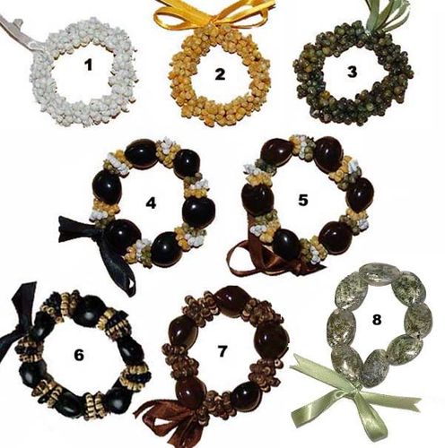 Shell and Kukui Nut Bracelets