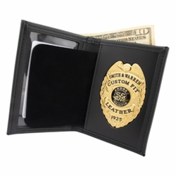 Smith & Warren Dress Leather Recessed Badge Bi-Fold Wallet