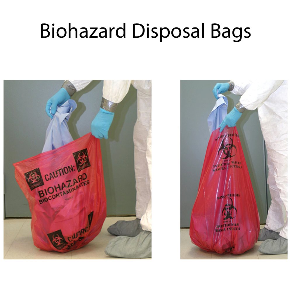 Biohazard Disposal Bags are composed of polyethylene