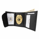 Smith & Warren Dress Leather Recessed Badge Tri-Fold Wallet Smith & Warren Dress Leather Recessed Badge Tri-Fold Wallet