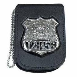 Smith & Warren Duty Leather Neck Chain Badge Holder (Recessed and Non-Recessed)