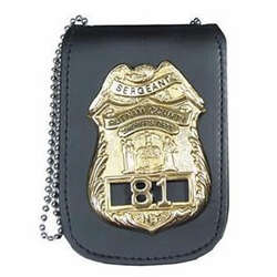 Smith & Warren Duty Leather Neck Chain Badge Holder (Recessed and Non-Recessed)