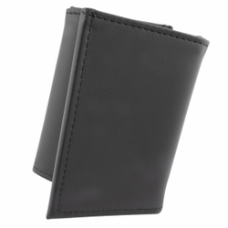 Smith & Warren Dress Leather Single ID Recessed Badge Tri-Fold Wallet