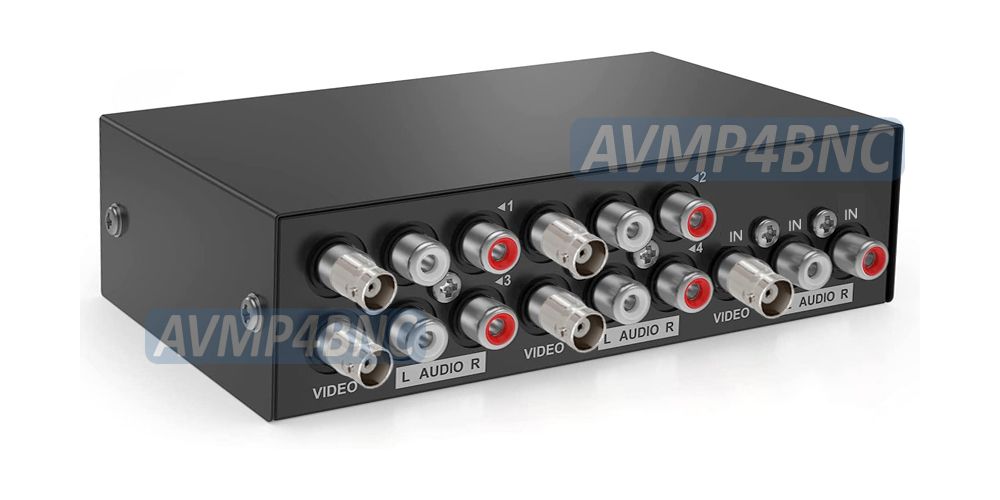 1 In 4 Out Composite BNC RCA Video Audio Splitter