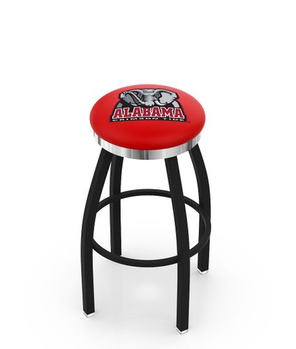 Alabama Elephant Chrome Ring Swivel Stool