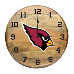 Arizona Cardinals Oak Barrel Clock