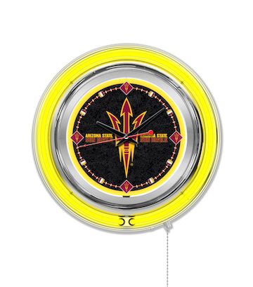 Arizona State Pitchfork Neon Clock 15
