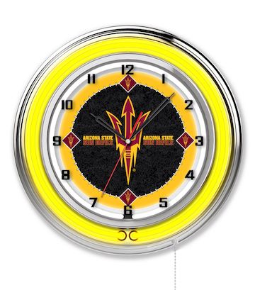 Arizona State Pitchfork Neon Clock 19