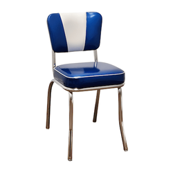 Blue Retro V Back Dining Chair