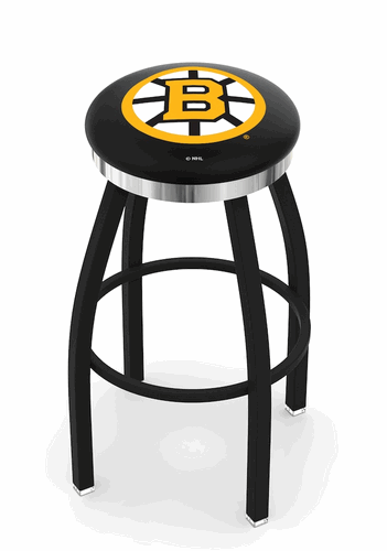 Boston Bruins Chrome Ring Swivel Stool