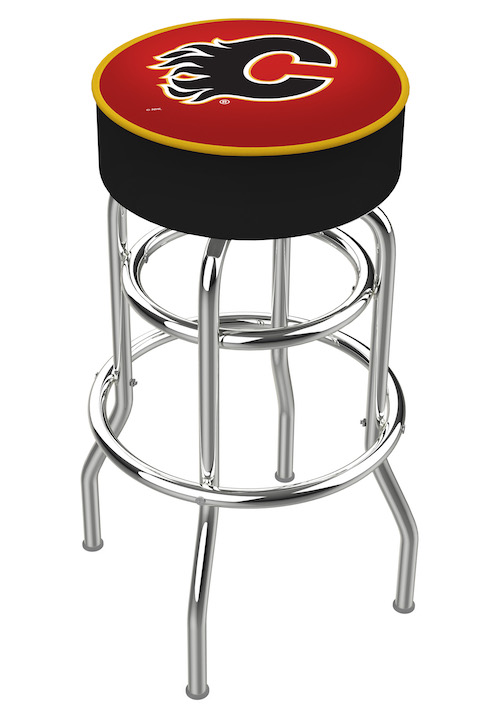 Calgary Flames Logo Cushion Bar Stool