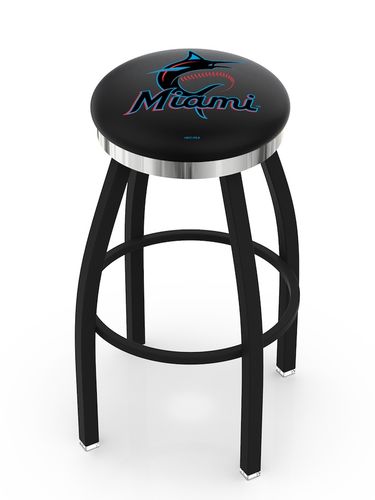 Miami Marlins Chrome Ring Swivel Stool