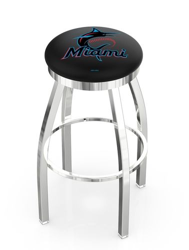 Miami Marlins Ring Chrome Swivel Stool