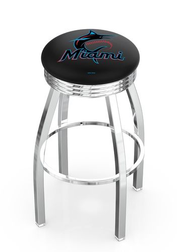 Miami Marlins Chrome Diner Swivel Stool