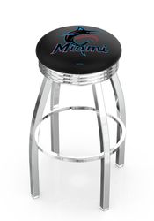 Miami Marlins Chrome Diner Swivel Stool