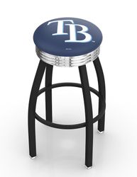 Tampa Bay Rays Black Diner Swivel Stool