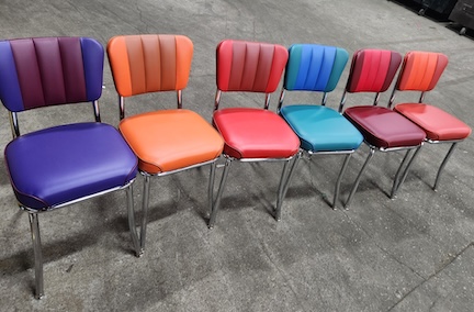 Contrast Channeled Diner Chair Set of 6