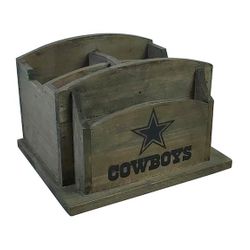 Dallas Cowboys Rustic Wood Desk Organizer