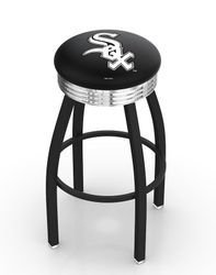 Chicago White Sox Black Diner Swivel Stool