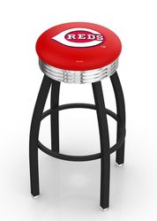 Cincinnati Reds Black Diner Swivel Stool