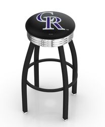 Colorado Rockies Black Diner Swivel Stool