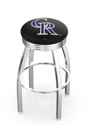 Colorado Rockies Chrome Diner Swivel Stool