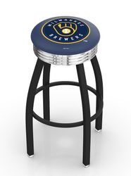 Milwaukee Brewers Black Diner Swivel Stool