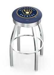 Milwaukee Brewers Chrome Diner Swivel Stool