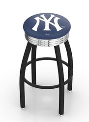 New York Yankees Black Diner Swivel Stool