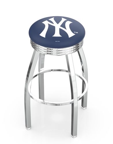 New York Yankees Chrome Diner Swivel Stool