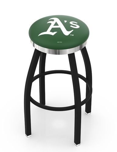Oakland Athletics Chrome Ring Swivel Stool