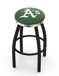 Oakland Athletics Chrome Ring Swivel Stool