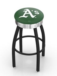 Oakland Athletics Black Diner Swivel Stool