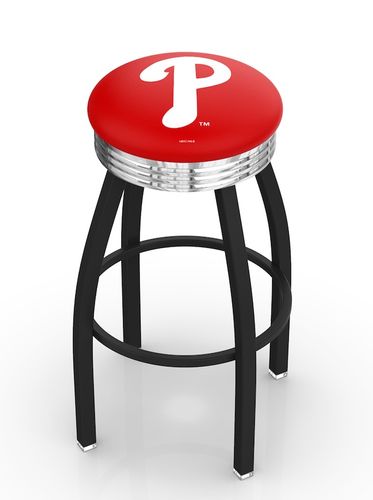 Philadelphia Phillies Black Diner Swivel Stool