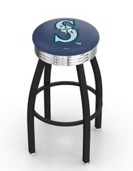 Seattle Mariners Black Diner Swivel Stool