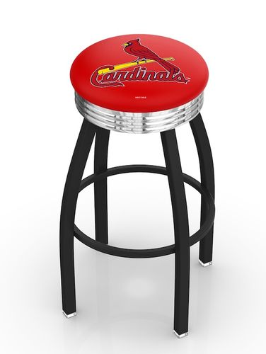 St Louis Cardinals Black Diner Swivel Stool