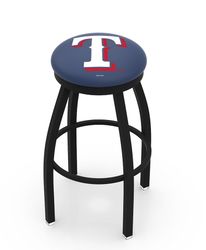 Texas Rangers Black Ring Swivel Stool