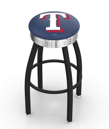 Texas Rangers Black Diner Swivel Stool