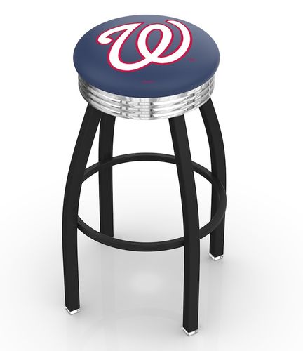 Washington Nationals Black Diner Swivel Stool
