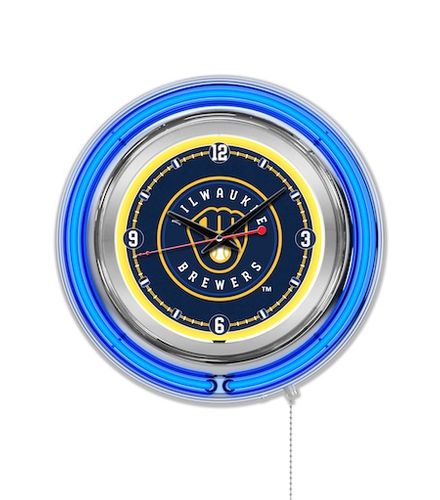 Milwaukee Brewers Neon Clock 15