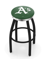 Oakland Athletics Chrome Ring Swivel Stool