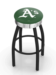 Oakland Athletics Black Diner Swivel Stool