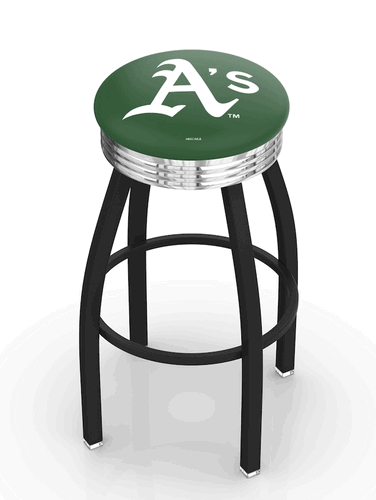 Oakland Athletics Black Diner Swivel Stool