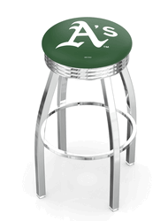 Oakland Athletics Chrome Diner Swivel Stool