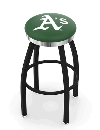 Oakland Athletics Chrome Ring Swivel Stool