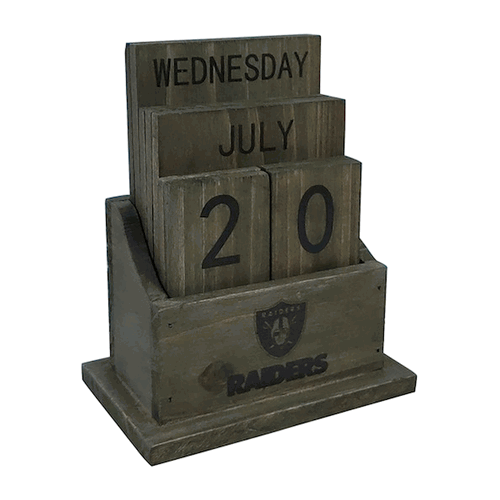 Las Vegas Raiders Rustic Wood Desk Calendar